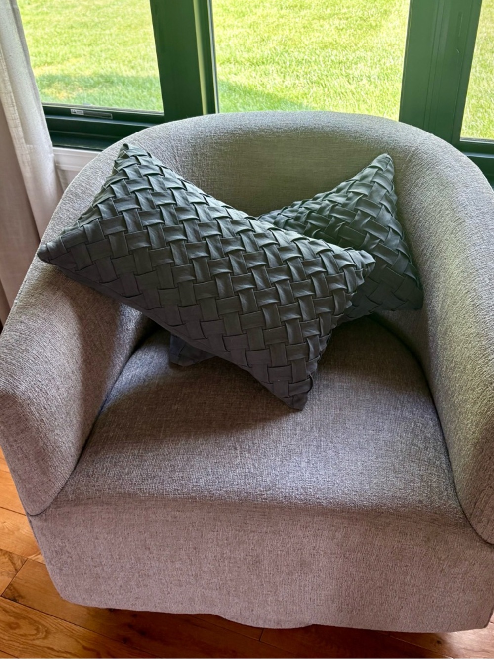 Woven Texture Decorative Throw Pillow Covers - Slate Gray (Set of 2)